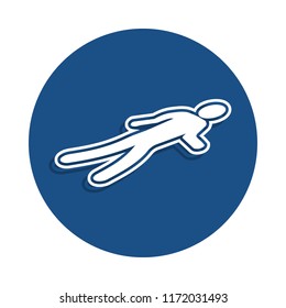trail of murder icon in badge style. One of Police collection icon can be used for UI, UX on white background