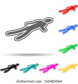 icono de rastro de asesinato de varios colores. Glifo simple, vector plano de iconos policiales para ui y ux, sitio web o aplicación móvil