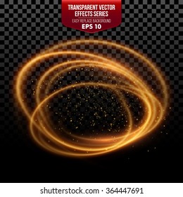 Trail with particles. Transparent effects. Vector illustration EPS10