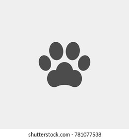 Trail paws flat vector icon