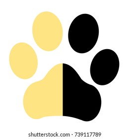 Trail paws vector illustration. Dog, cat, bear symbol flat pictogram. Doodle style. Design, print, logo, decor, textile, paper.