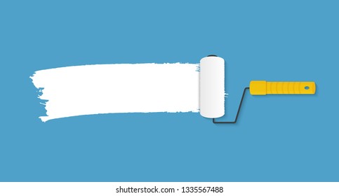 Trail of the roller brush for banners and advertising