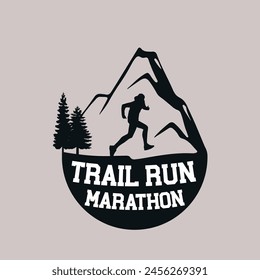  Trail Run logo vector graphic of illustration