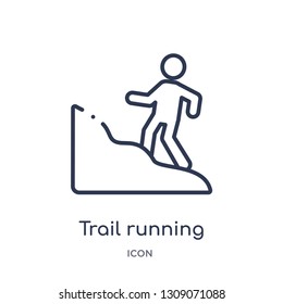 trail running icon from sport outline collection. Thin line trail running icon isolated on white background.