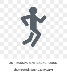 trail running icon. Trendy flat vector trail running icon on transparent background from sport collection. 