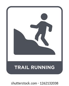 Trail Running Icon Vector On White Stock Vector (Royalty Free