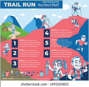 Trail Running Info graphics Illustration Concept