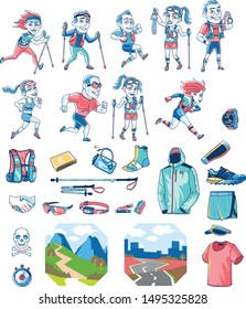 Trail Running Info graphics Illustration Concept