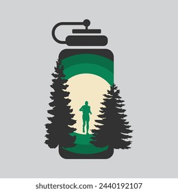 Trail Running Logo gráfico vectorial de ilustración 