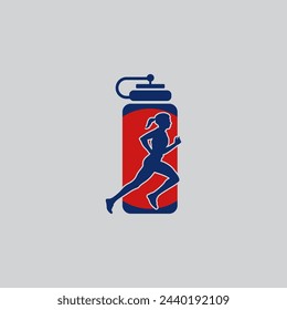Trail Running Logo vector graphic of illustration 