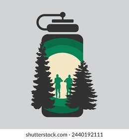 Trail Running Logo vector graphic of illustration 