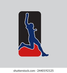 Trail Running Logo vector graphic of illustration 