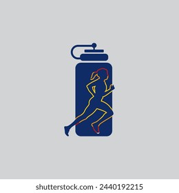 Trail Running Logo vector graphic of illustration 