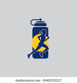 Trail Running Logo vector graphic of illustration 