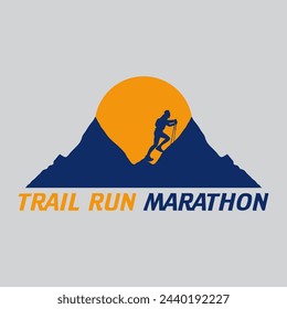 Trail Running Logo gráfico vectorial de ilustración 