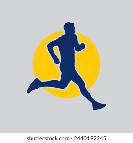 Trail Running Logo vector graphic of illustration 