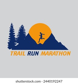 Trail Running Logo vector graphic of illustration 