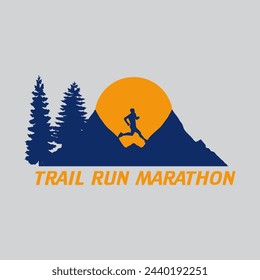 Trail Running Logo vector graphic of illustration 