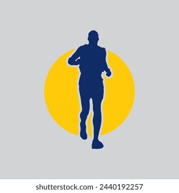 Trail Running Logo vector graphic of illustration 