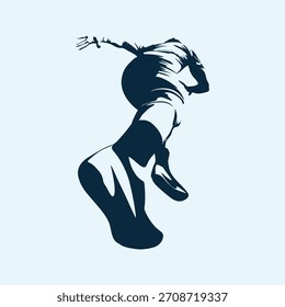Ilustración vectorial de logotipo de trail running en el fondo