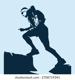 Trail running logo vector illustration on background