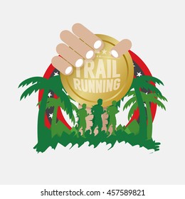 Trail Running Vector Illustration