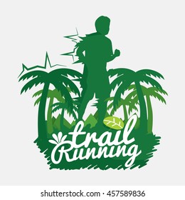 Trail Running Vector Illustration