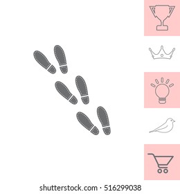 trail of shoe print icon