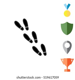 trail of shoe print icon
