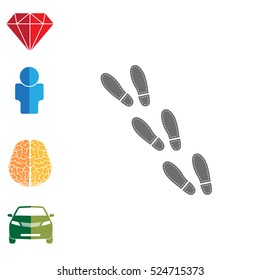 trail of shoe print icon