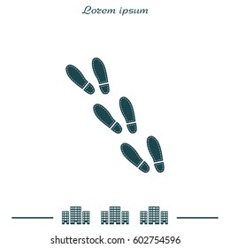 trail of shoe print icon