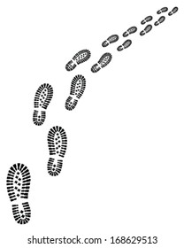 Trail of shoe prints-vector illustration