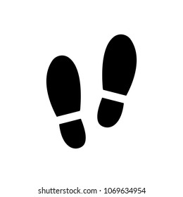 Trail shoes. Foot print icon vector illustration on white background..