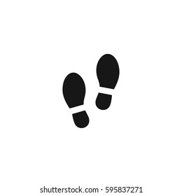 Trail shoes. Foot print icon vector illustration on white background..