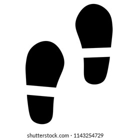 Trail shoes Foot print vector illustration on white background icon