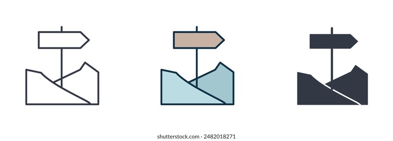 Trail Sign Icon symbol vector illustration isolated on white background