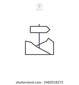 Trail Sign Icon symbol vector illustration isolated on white background