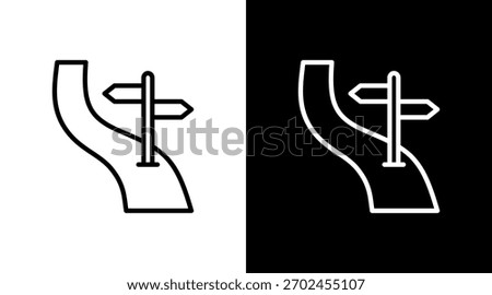 Trail Sign White Icon Set Design