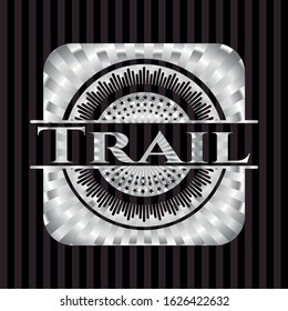 Trail silvery emblem. Vector Illustration. Mosaic.