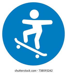 trail for skateboarders, traffic sign, vector icon