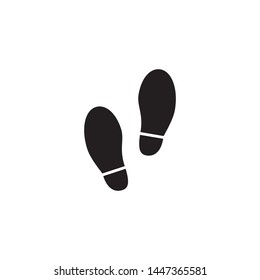 Trail vector icon on white. Shoes Footsteps