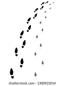 Trail of  woman and mans shoes prints, turn left or right