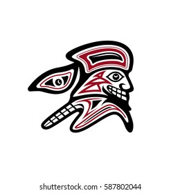 trailblazer in the Pacific Native American style vector design template