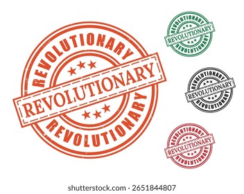 Conjunto de carimbos sinuosos, Rótulos de vetor Grunge revolucionários e inovadores
