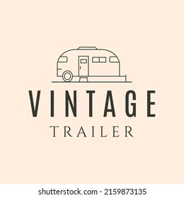 trailer adventure line art logo vector symbol illustration design