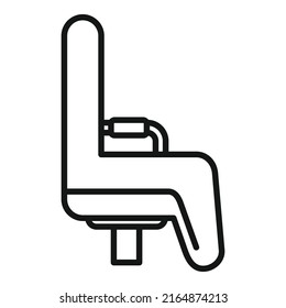 Vector de contorno del icono del asiento de la bici del remolque. Bicicleta infantil. Hijos de familia