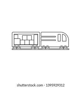 trailer brings packing boxes icon. Element of Logistic for mobile concept and web apps icon. Outline, thin line icon for website design and development, app development