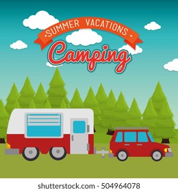 trailer camp isolated icon