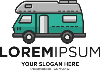 trailer campervan vector logo designs