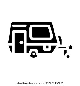 trailer camping glyph icon vector. trailer camping sign. isolated contour symbol black illustration